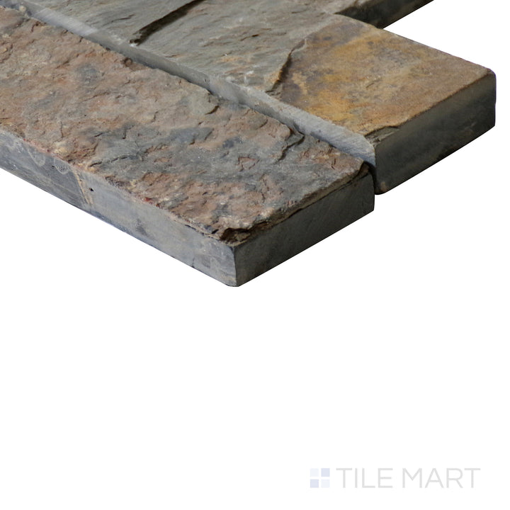 Rockmount Slate Stacked Stone Panel 6X24 Rustic Gold Splitface