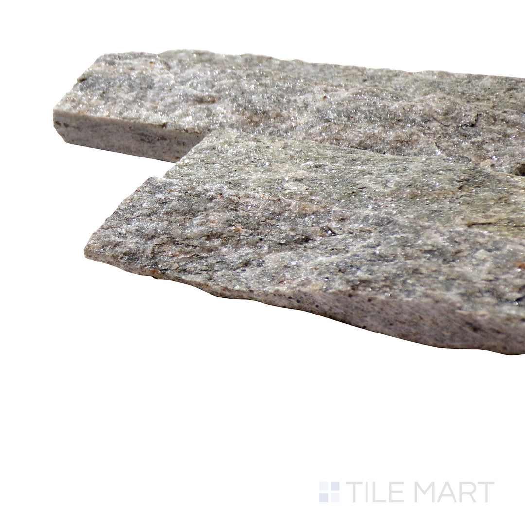 Rockmount Quartzite Stacked Stone Panel 6X24 Sage Green Splitface