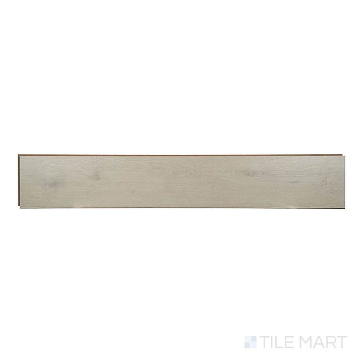 Captured from a top-down angle, Smithcliffs Driftway 7x48 low gloss vinyl plank highlights soft beige-gray tones and a minimalist wood finish.