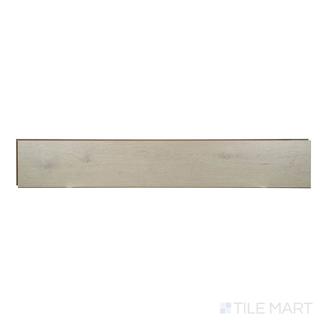 Captured from a top-down angle, Smithcliffs Driftway 7x48 low gloss vinyl plank highlights soft beige-gray tones and a minimalist wood finish.