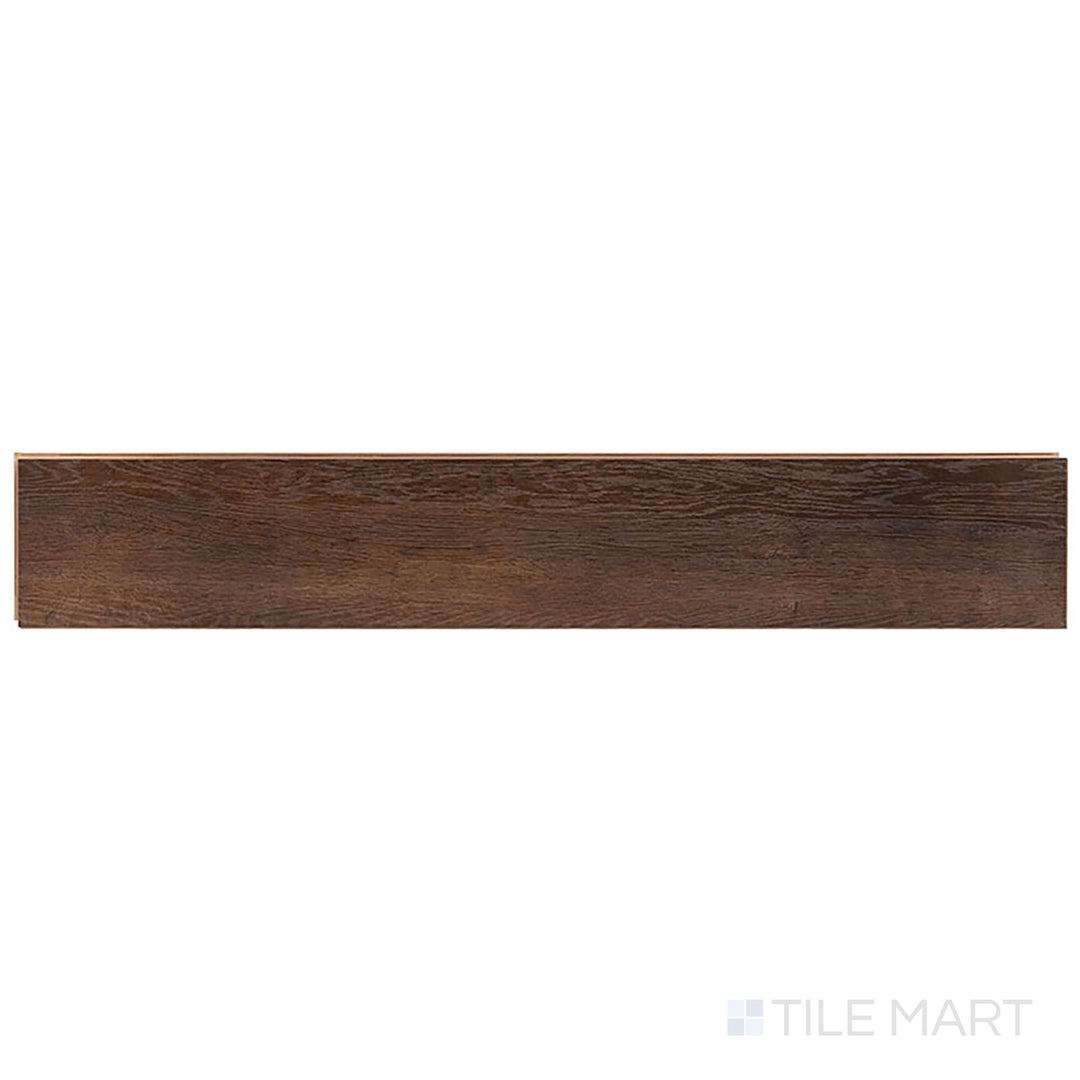 Smithcliffs Hillsdale 7x48 low gloss vinyl shown from above presents a warm brown palette with classic oak-inspired graining.