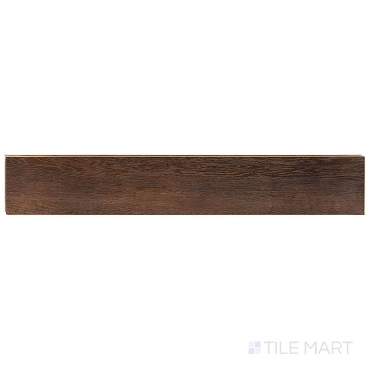 Smithcliffs Hillsdale 7x48 low gloss vinyl shown from above presents a warm brown palette with classic oak-inspired graining.