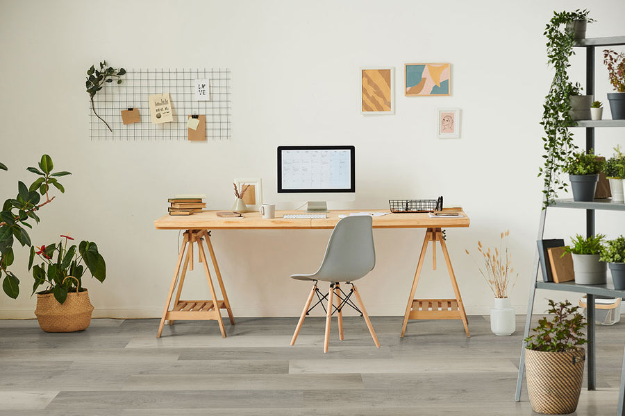 Refined room with Smithcliffs Malton 7X48 flooring, balancing modern and rustic aesthetics.