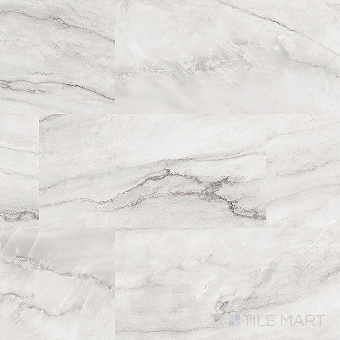 Overview of Trecento Quarzo Taj 12x24 low gloss luxury vinyl plank – quartz-style stone look with refined natural patterns.