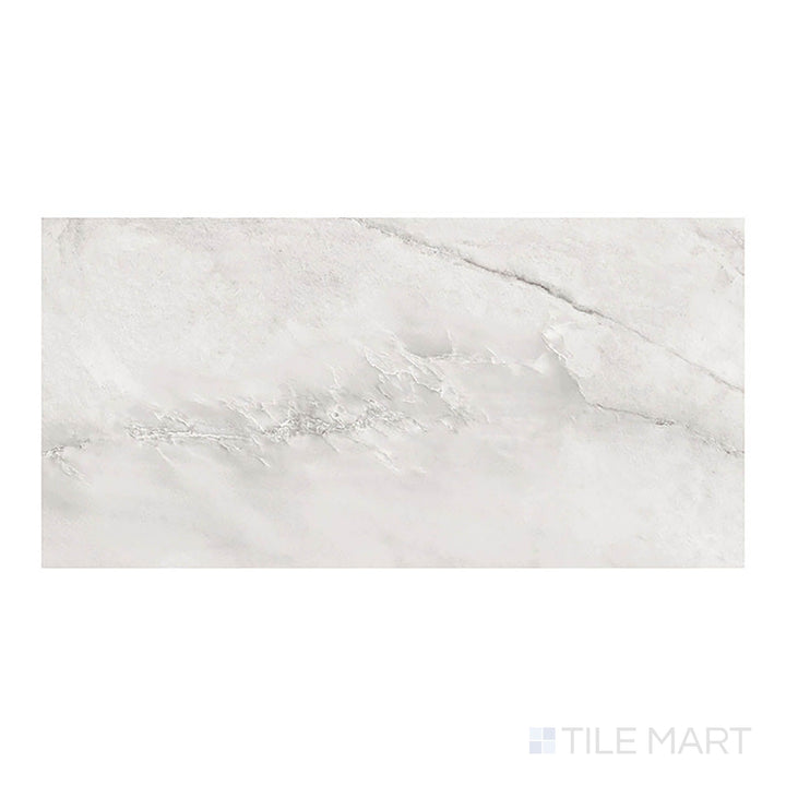 Top-down angle of Trecento Quarzo Taj 12x24 low gloss vinyl plank shows natural quartz-inspired detailing in soft beige tones.