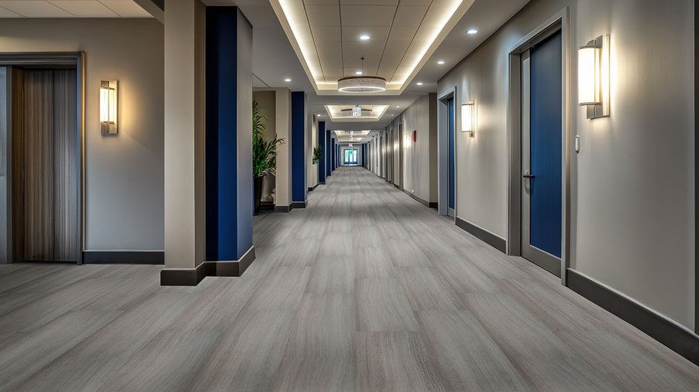 Spacious area with Trecento White Ocean 12X24 Low Gloss Luxury Vinyl Plank.