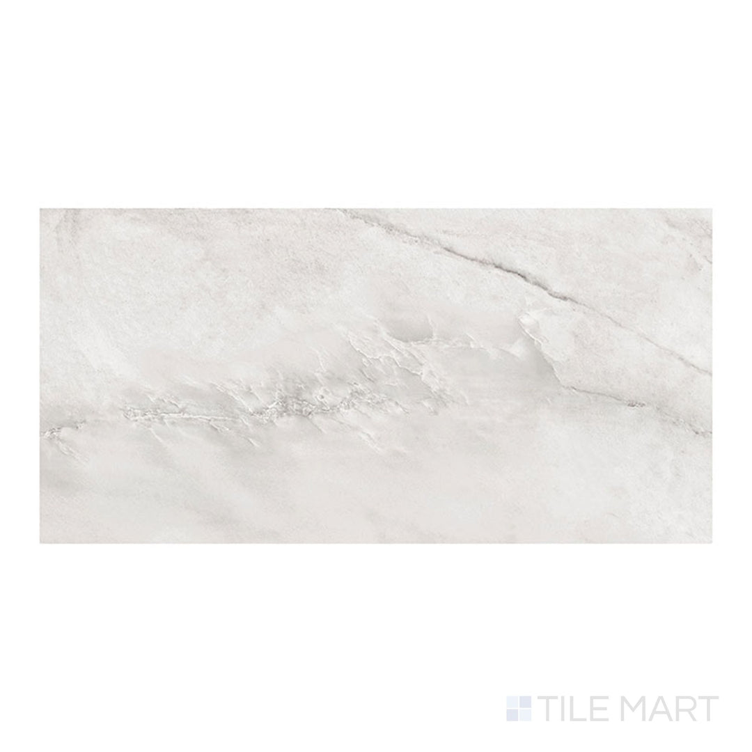 Presented from above, Trecento XL Quarzo Taj 18x36 low gloss vinyl plank emphasizes natural stone-inspired texture in warm neutral tones.