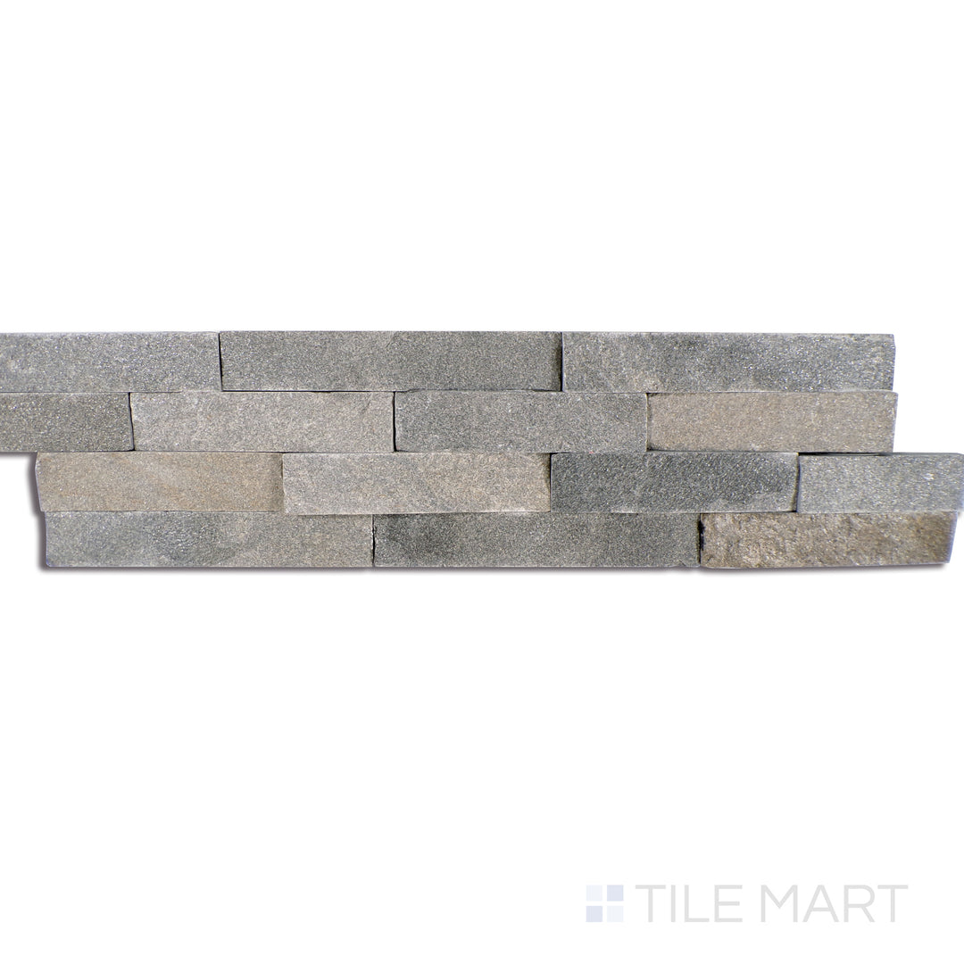 Angled shot of SIERRA BLUE MINI PANEL QUARTZITE PANEL with a SPLITFACE finish, highlighting the intricate details and elegant finish from a unique perspective.