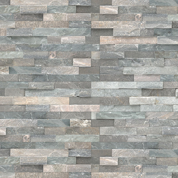 Rockmount Quartzite Stacked Stone Panel 6X24 Sierra Blue Splitface