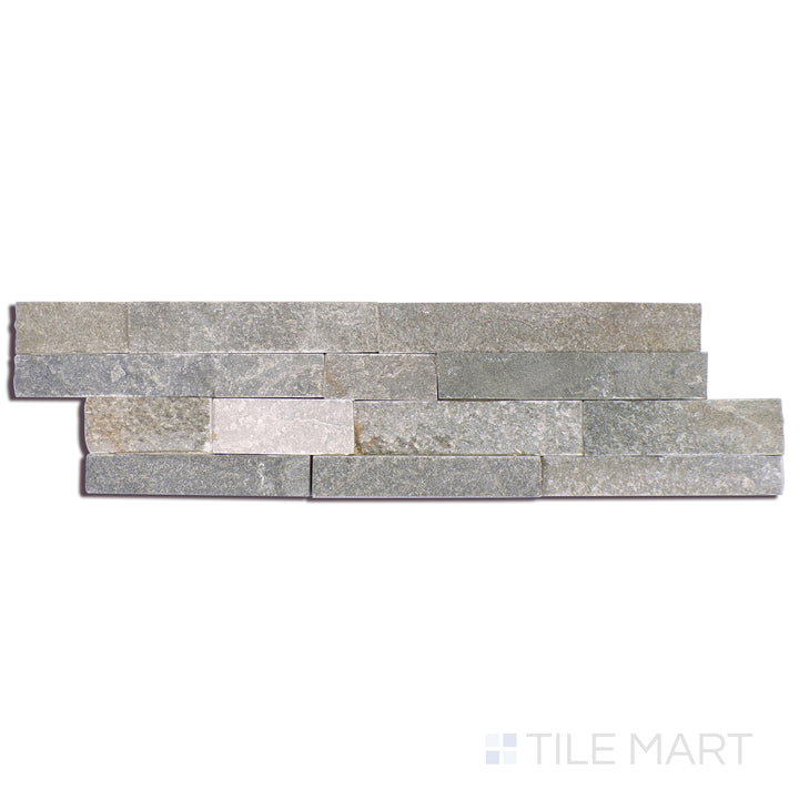 Angled shot of SIERRA BLUE 6x24 PANEL  QUARTZITE PANEL with a SPLITFACE finish, offering a detailed look at the material's finish with a tilted viewpoint.