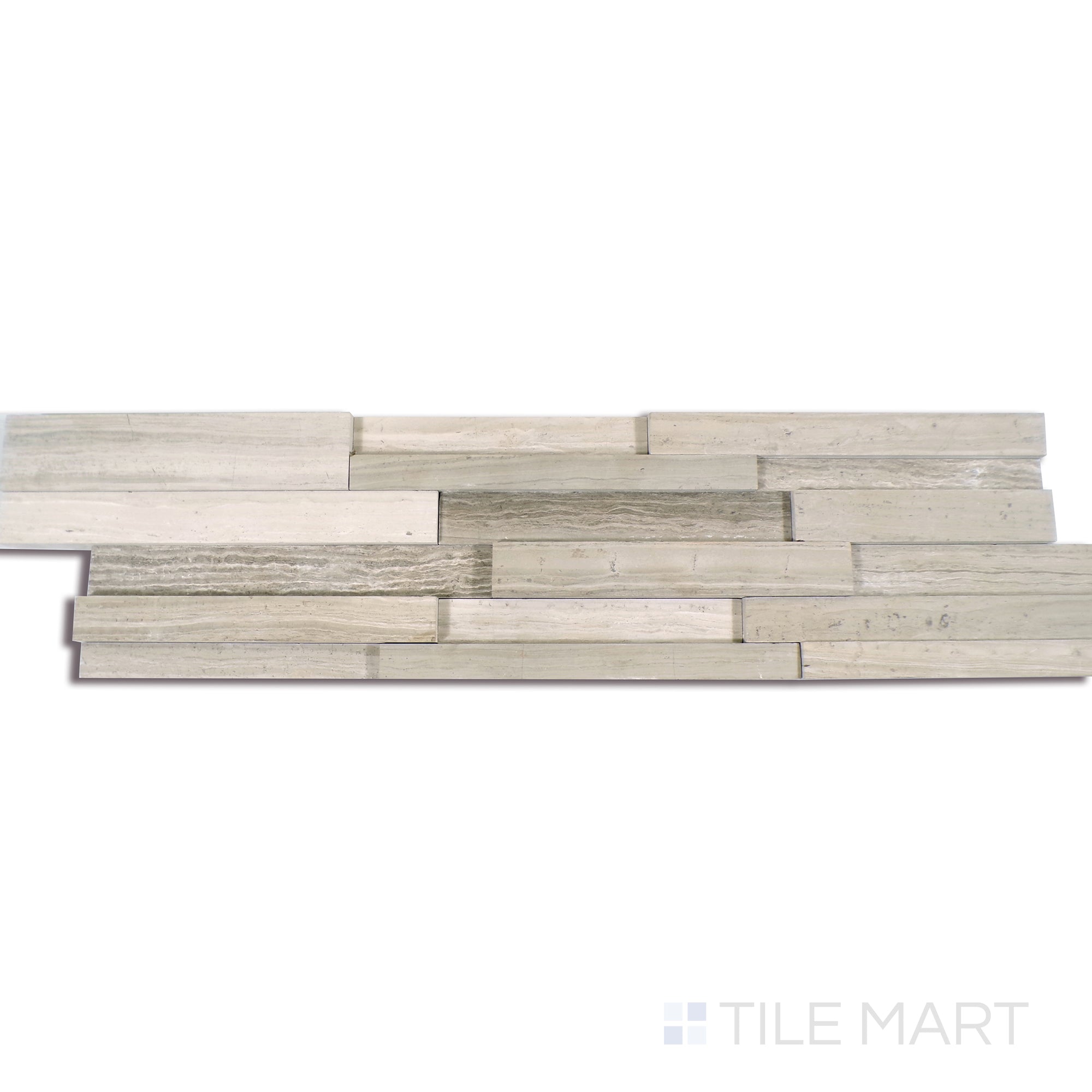 Rockmount White Oak 6X24 3D Stacked Stone Panel Honed Marble Rockmount White Oak 6X24 3D Stacked Stone Panel Honed Marble