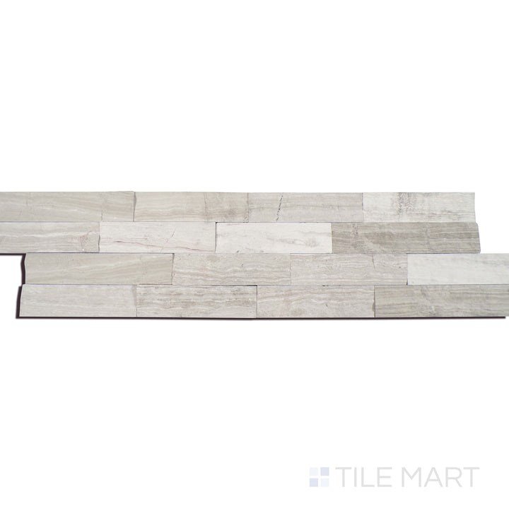 Rockmount Marble Stacked Stone Panel 6X24 White Oak (Multi) Splitface
