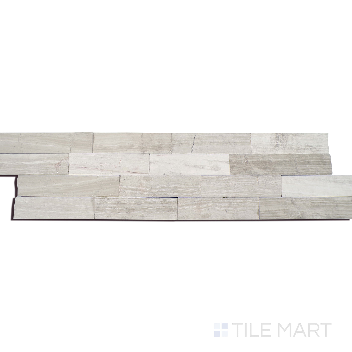 Rockmount Marble Stacked Stone Panel 6X24 White Oak (Multi) Splitface