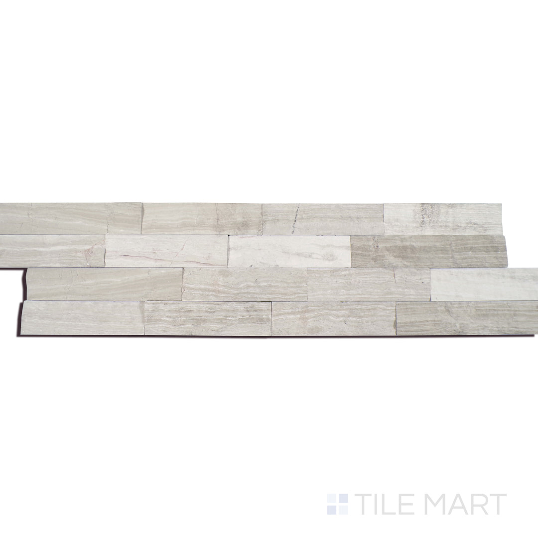 Rockmount Marble Stacked Stone Panel 6X24 White Oak Splitface