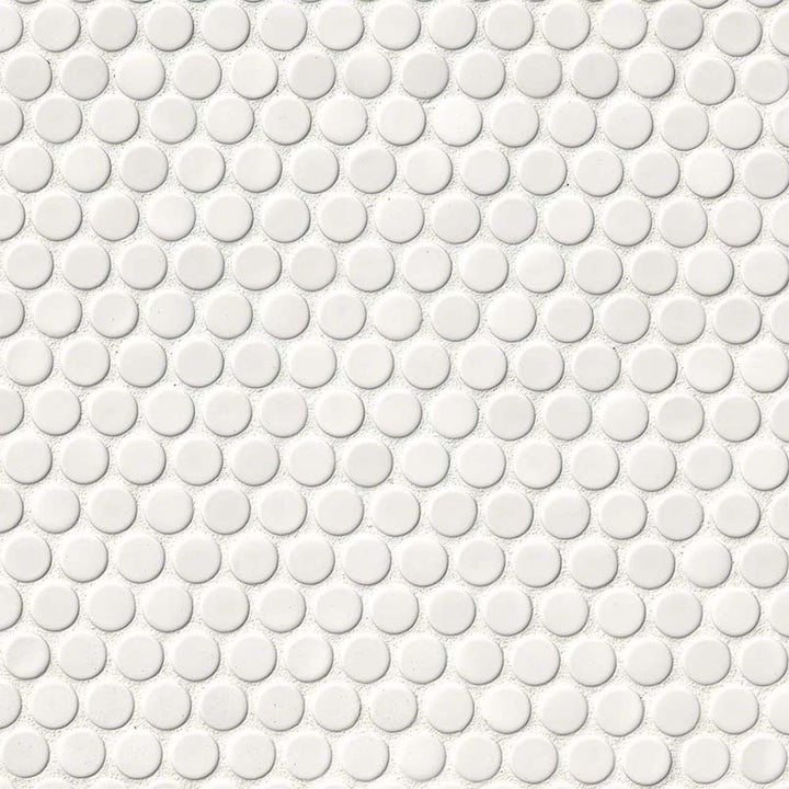 Bianco Dolomite Penny Round Glossy Mosaic