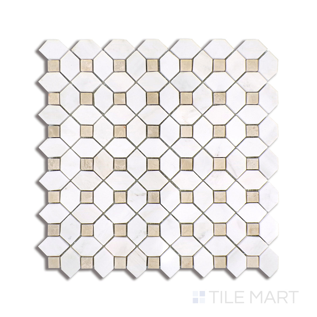 Bianco Dolomite Dotty Polished Mosaic