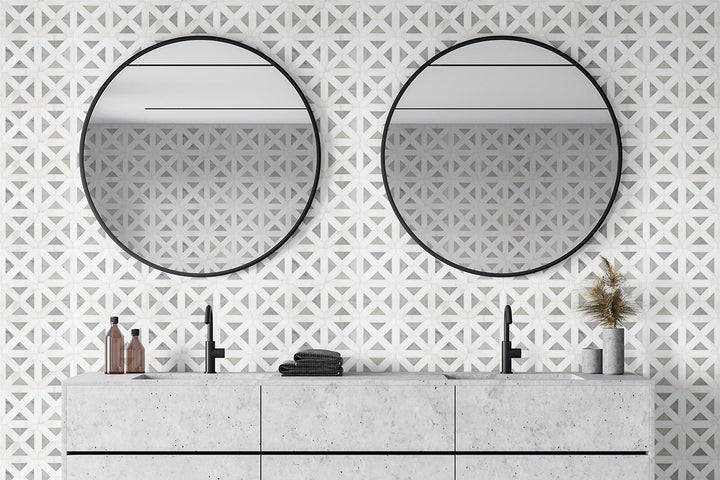 Bianco Dolomite Geometrica Polished Mosaic