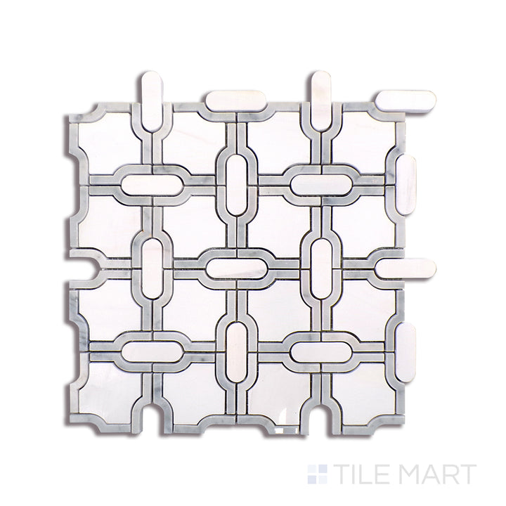 Bianco Dolomite Gridwork Polished Mosaic