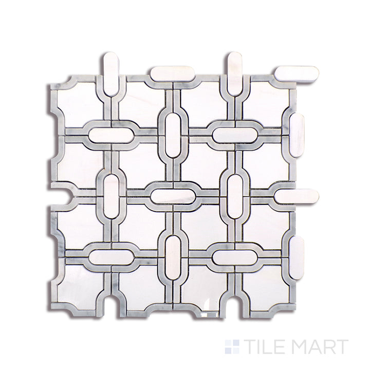 Bianco Dolomite Mosaics Gridwork Marble Mosaic Pattern 0 Polished