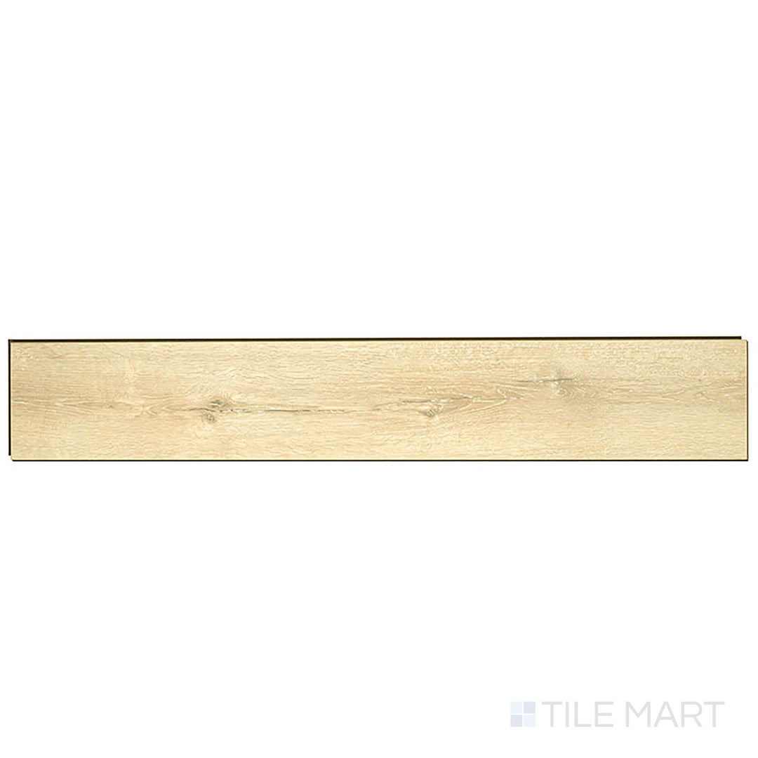 Seen from above, Smithcliffs Lanston Oak 7x48 low gloss vinyl plank showcases natural wood color with clean, subtle texture.