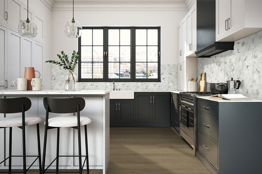 Bright and inviting space styled with Ashton 2.0 Sunnyset 7x48 low gloss vinyl plank flooring, offering golden wood hues and subtle texture for a cheerful, sunlit atmosphere.