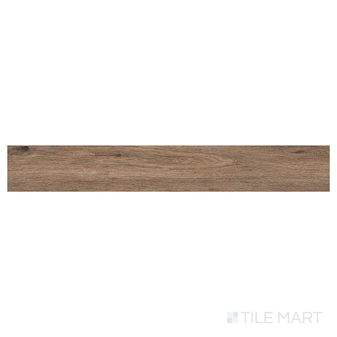 Top-down angle of Cyrus 2.0 Fauna 7x48 low gloss vinyl plank shows mid-tone natural wood with subtle, organic texture.