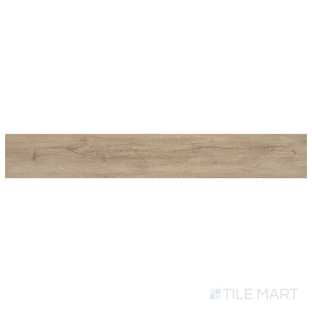 Seen from above, Cyrus 2.0 Sandino 7x48 low gloss vinyl plank offers golden brown hues with a soft, rustic texture.