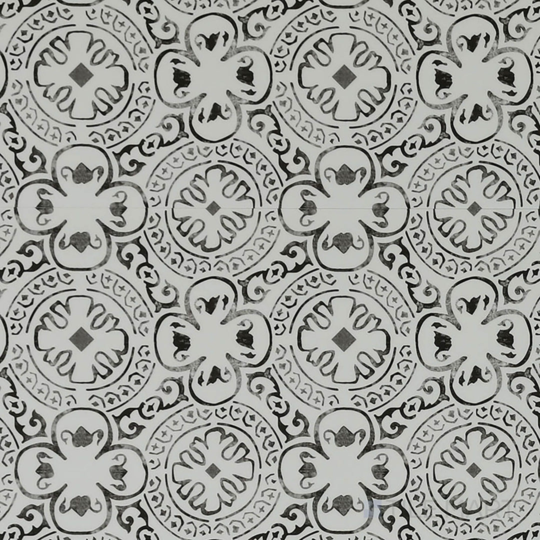 Full view of Trecento XL Kenzzi Taza 18x36 low gloss luxury vinyl plank – bold patterned tile-look vinyl in a Moroccan-inspired design.