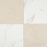 Casa Duet 24X24 Checkerboard Matte Porcelain Pre-Scored Tile in Calacatta And Crema