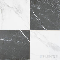 Casa Duet 24X24 Matte Porcelain Pre-Scored Tile in Calacatta And Marquina