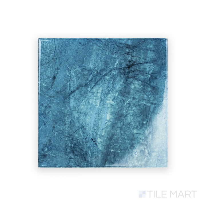 Top-down image of Rini Bastile 6x6 Glossy Glazed Porcelain Tile highlighting its elegant color variation and glossy ceramic surface in a square layout.