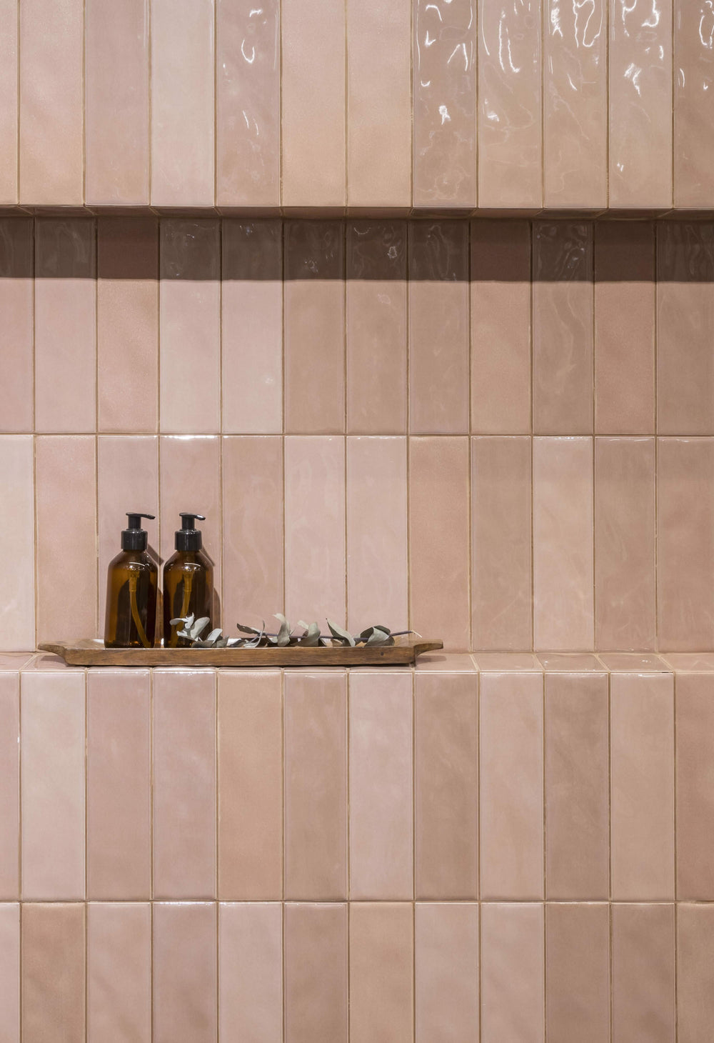 Canvas Red Bean 3x10 Glossy Ceramic Tile used in a modern space, showcasing its rich red glaze and polished surface as a bold decorative element.