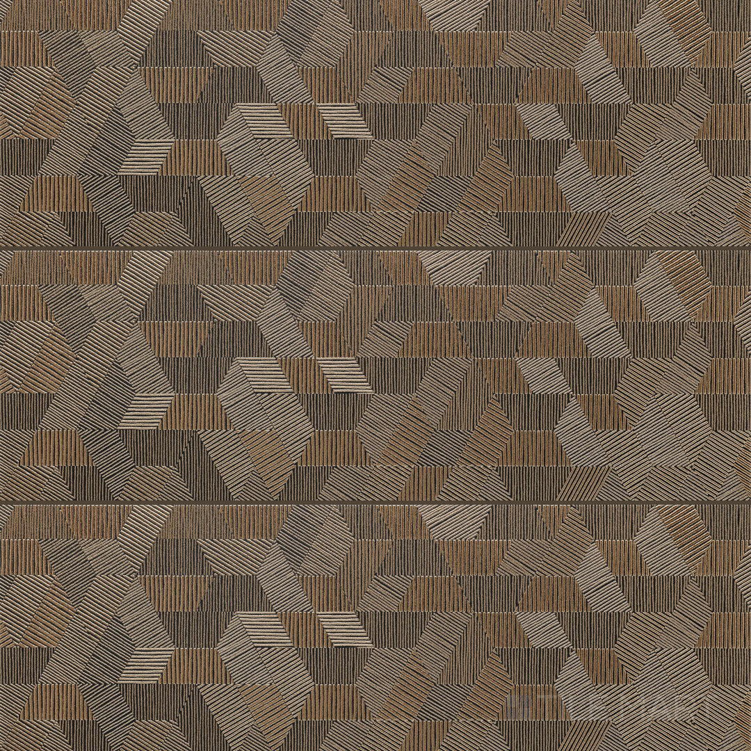 Overview view of Aurora Gold 12x36 Metallic Ceramic Tile showcasing its radiant gold-tone metallic glaze in a contemporary rectangular layout.