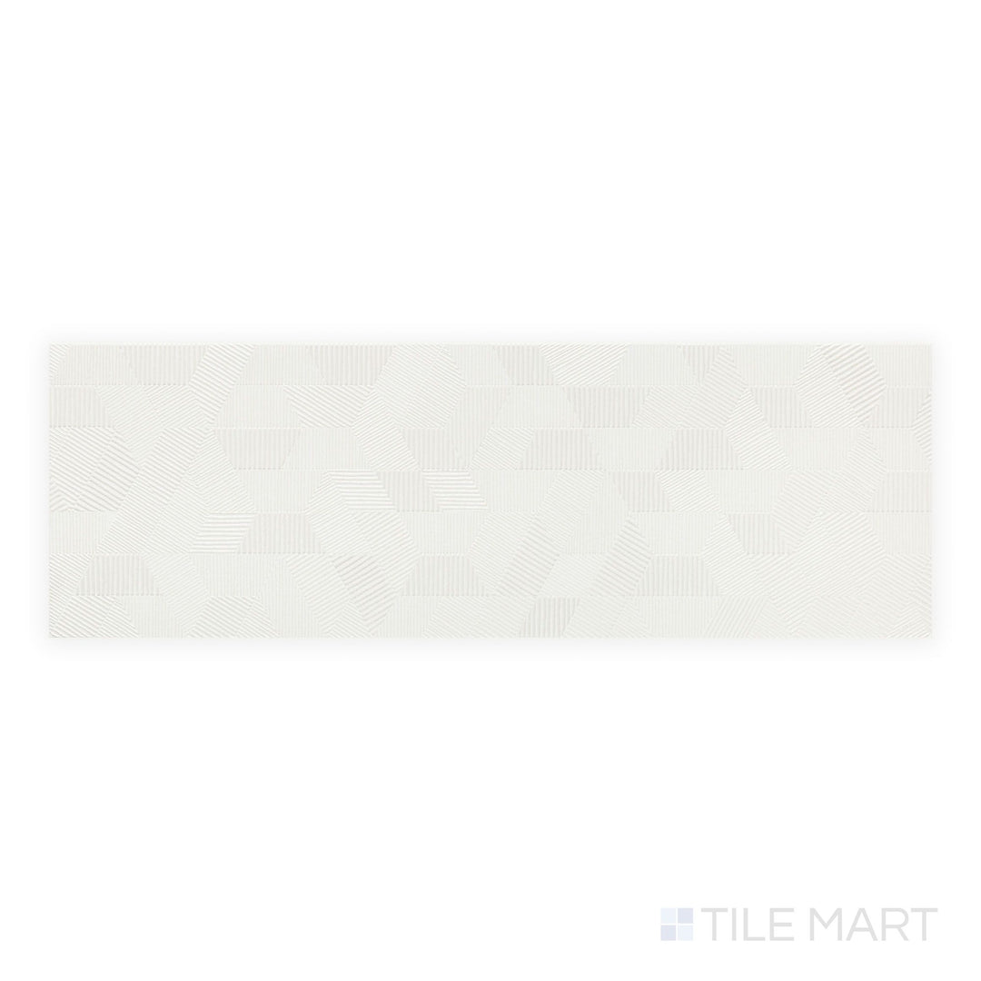 Aurora Pearl 12x36 Metallic Ceramic Tile in a top-down view, highlighting its soft pearlescent finish and shimmering ceramic body for elegant design accents.