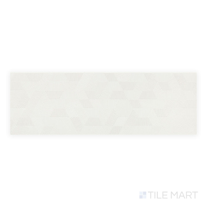 Aurora Pearl 12x36 Metallic Ceramic Tile in a top-down view, highlighting its soft pearlescent finish and shimmering ceramic body for elegant design accents.