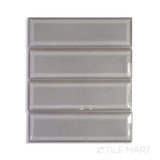 Boutique Sleek Fossil 3X9 Glossy Ceramic Subway Beveled Tile