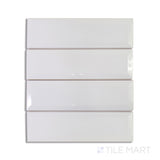 Boutique Sleek Salt 3X9 Glossy Ceramic Subway Beveled Tile