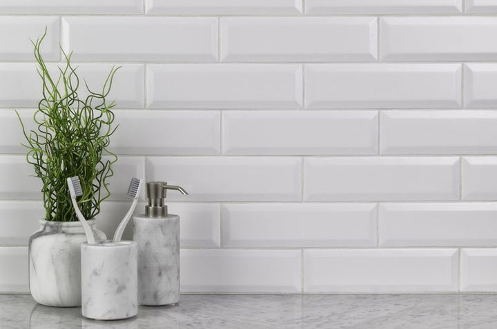 A serene environment with matte white tiles from the Salt Matte series, offering a clean and calming atmosphere.