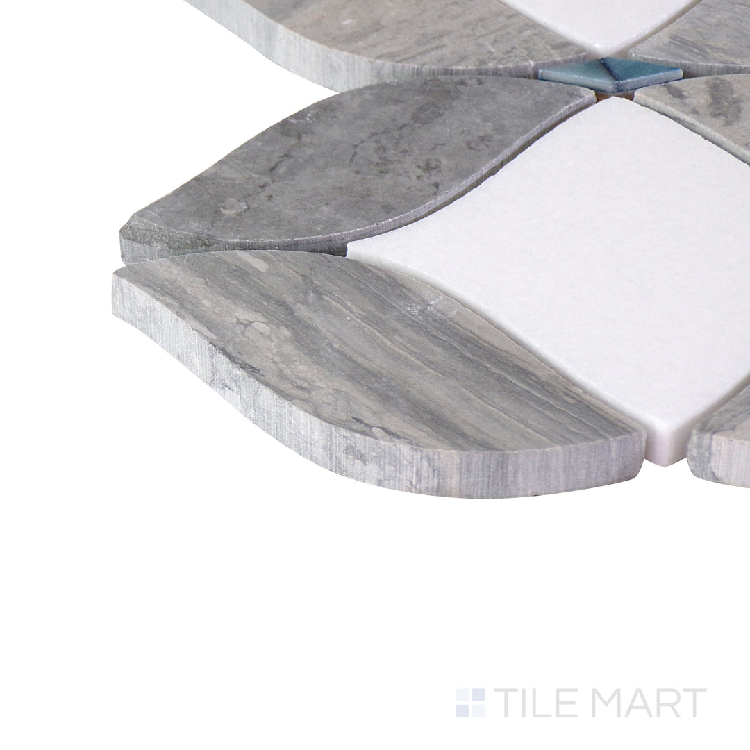 Corner shot of the tan and beige tile, emphasizing its thickness and high-quality ceramic material.