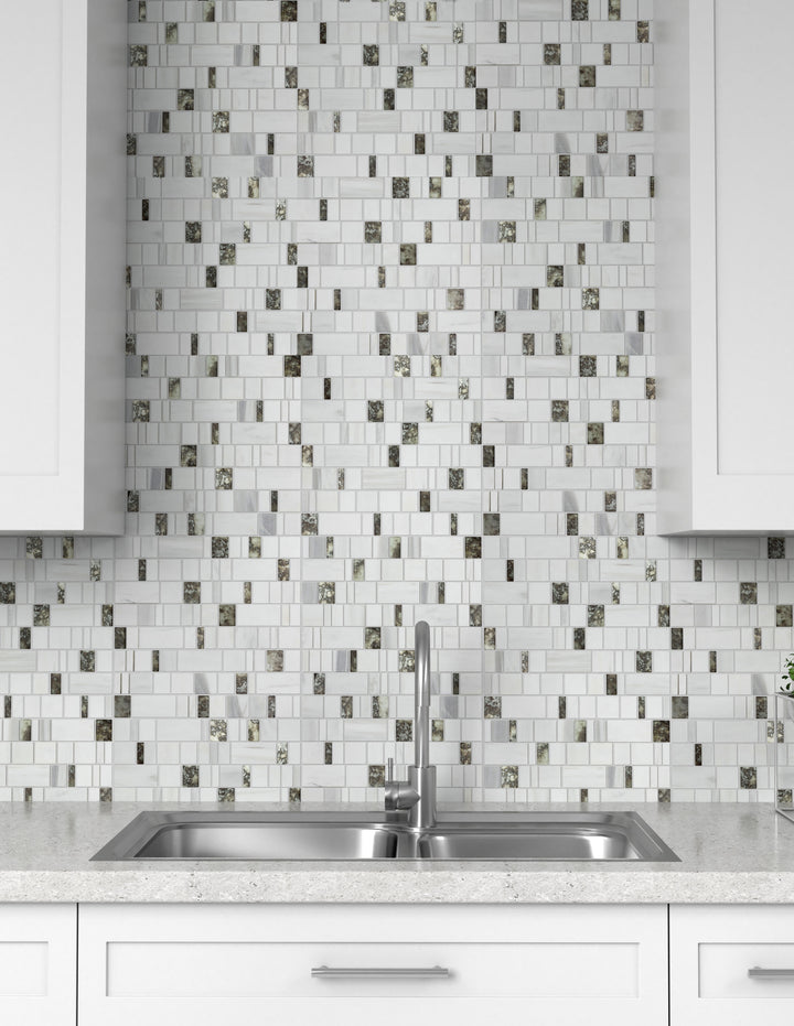 Dazzle Bravado Silver Polished Mosaic