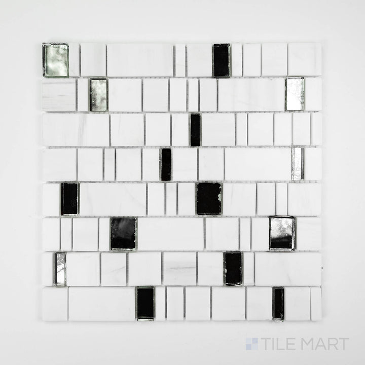 The indigo blue tile from the Boutique Sleek series, captured from an angle to emphasize its striking color and matte finish.