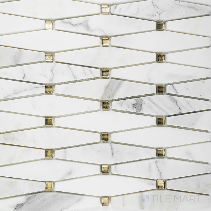 Dazzle Jolie Elongated Hex Gold Polished Mosaic