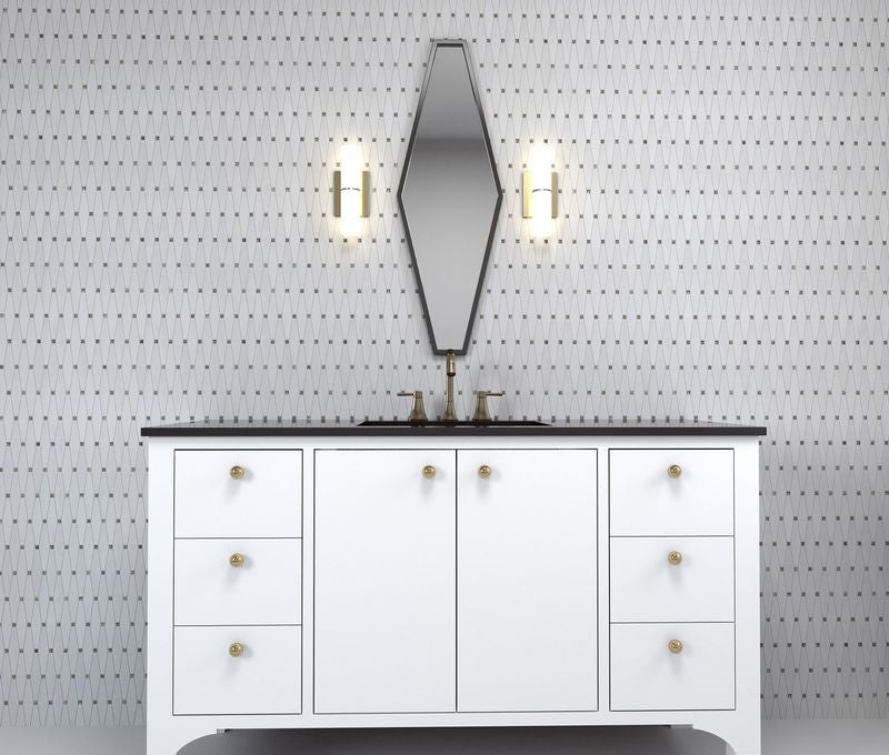 Soft, matte white tiles provide a peaceful and understated backdrop, enhancing the serene ambiance of the room.