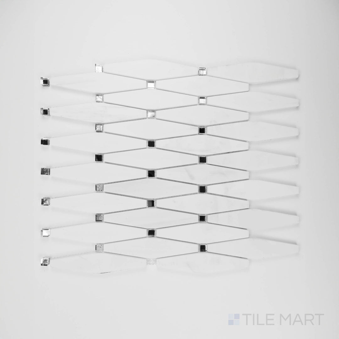 A unique angled shot of the matte white tile, showcasing its understated elegance and smooth finish.