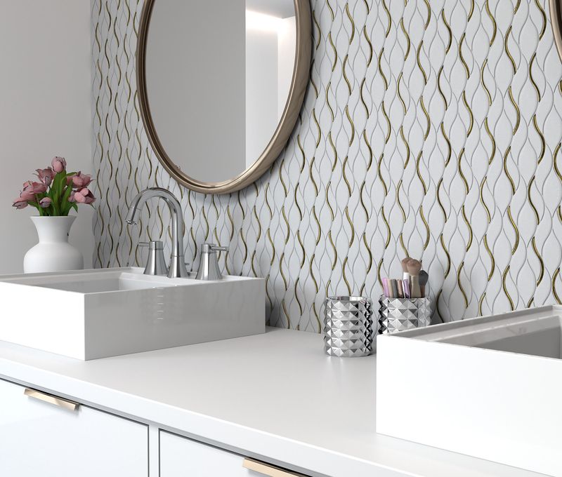 Dazzle Symmetry Gold Polished Mosaic