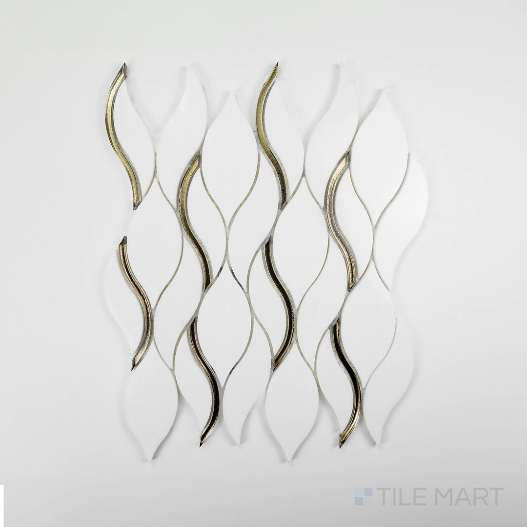 An angled perspective of the glossy white tile from the Salt Glossy series, reflecting light to enhance its sleek appearance.