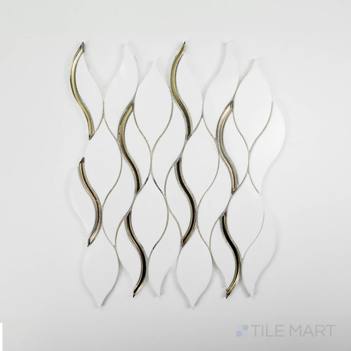 An angled perspective of the glossy white tile from the Salt Glossy series, reflecting light to enhance its sleek appearance.