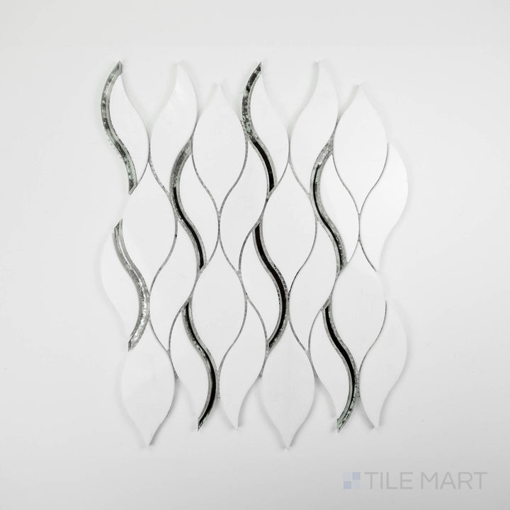 A close-up angled view of the matte white tile from the Salt Matte series, highlighting its subtle texture and smooth finish.