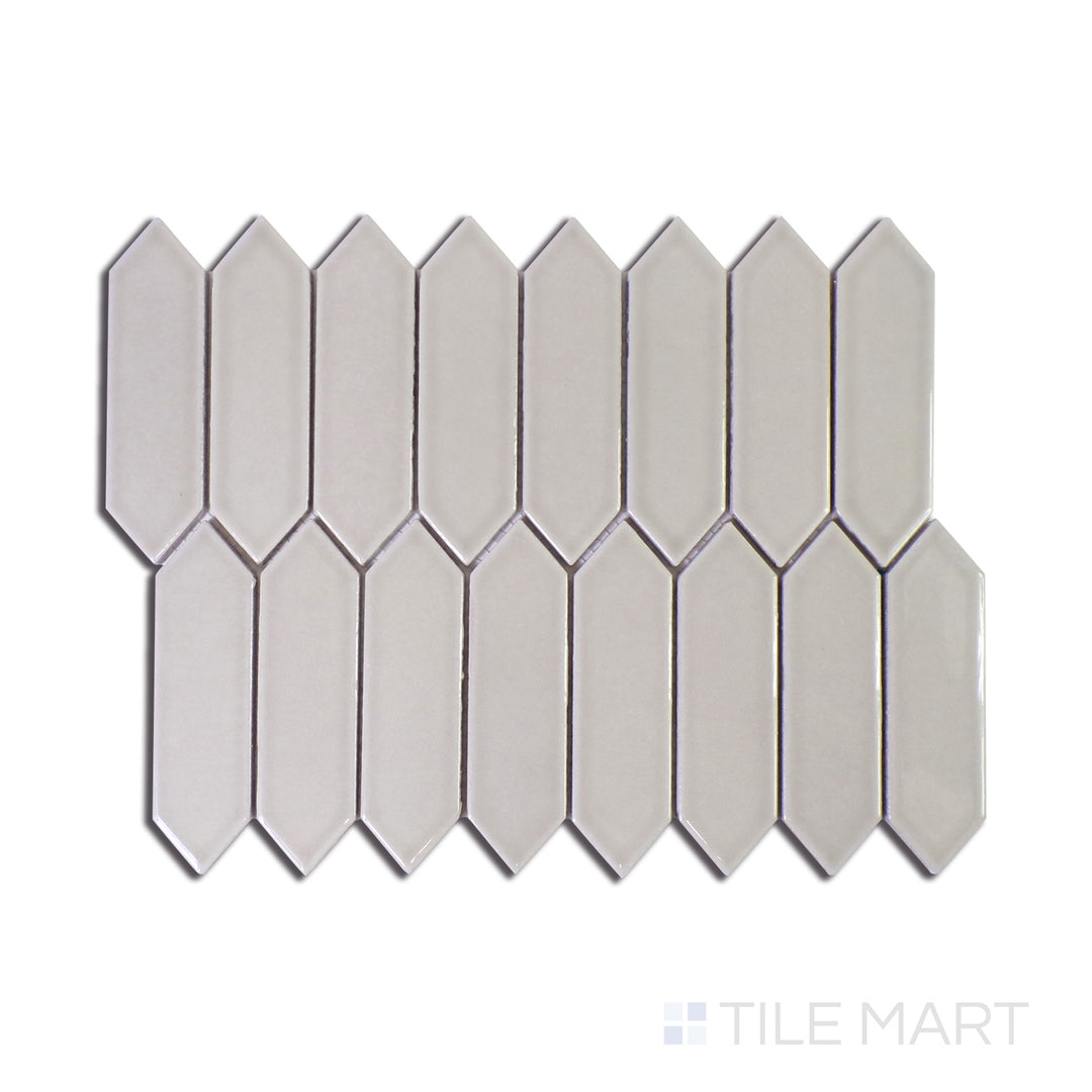 A white tile with a satin matte finish, providing a soft touch and a versatile design for bathrooms or kitchens.