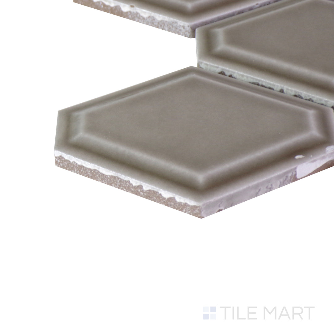 Corner angle revealing the dark gray and black tile's material and durable thickness, perfect for modern spaces.